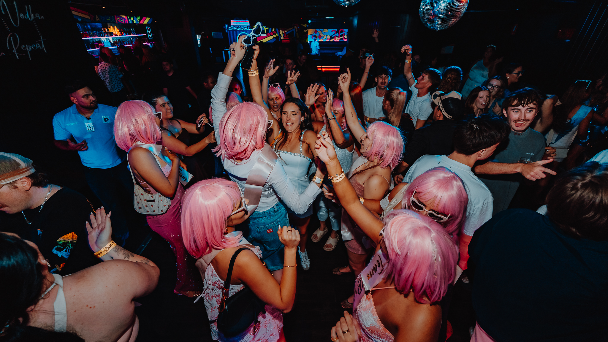 Crowd hands raised at nightlife event, Gold Coast