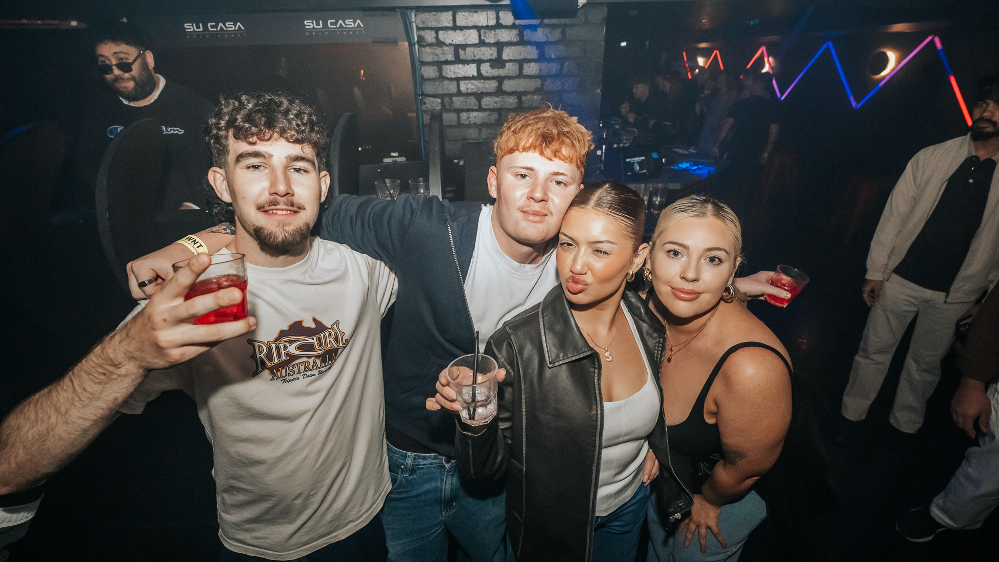 Group of friends at Su Casa nightclub, Gold Coast